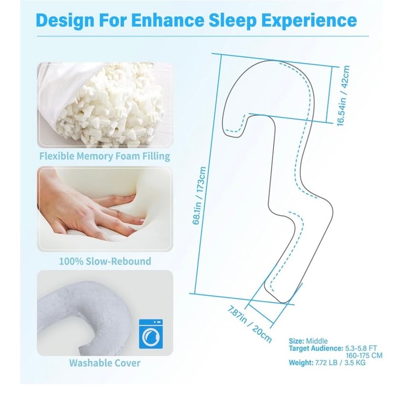 Yan yatanlar için yastık 170cm - Görsel 2