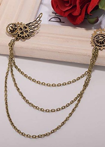 Ünisex steampunk broş yaka iğnesi retro - Görsel 5