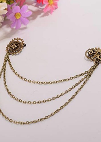 Ünisex steampunk broş yaka iğnesi retro - Görsel 4