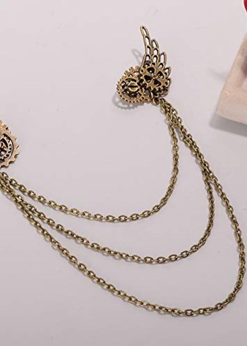 Ünisex steampunk broş yaka iğnesi retro - Görsel 3