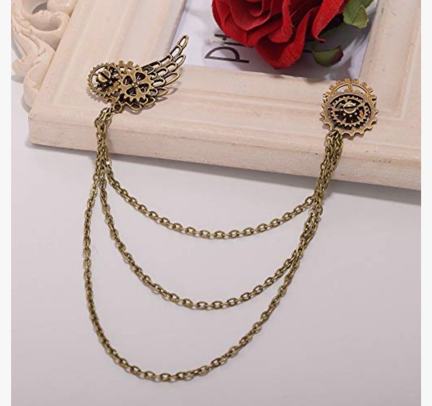 Ünisex steampunk broş yaka iğnesi retro - Görsel 5