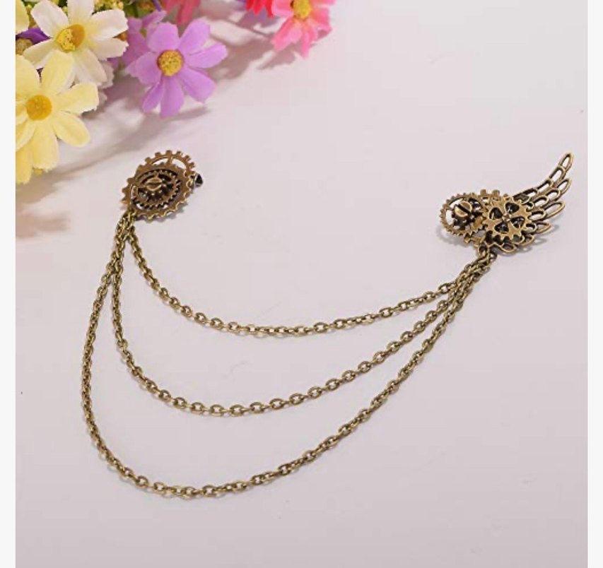 Ünisex steampunk broş yaka iğnesi retro - Görsel 4