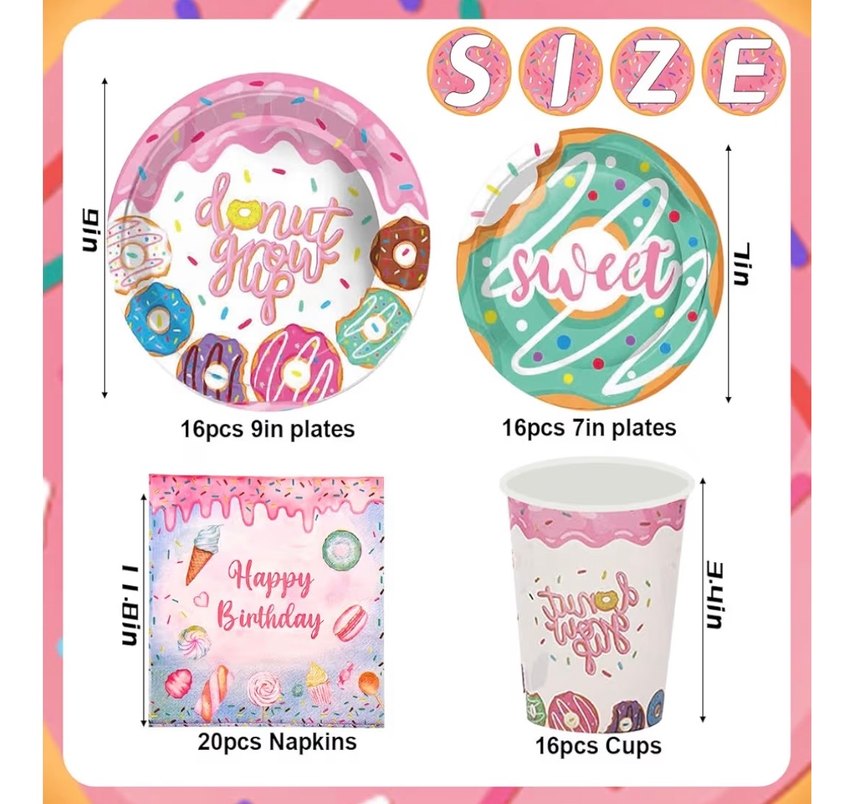 Donut Parti Dekorasyonları 16 kişilik - Görsel 2