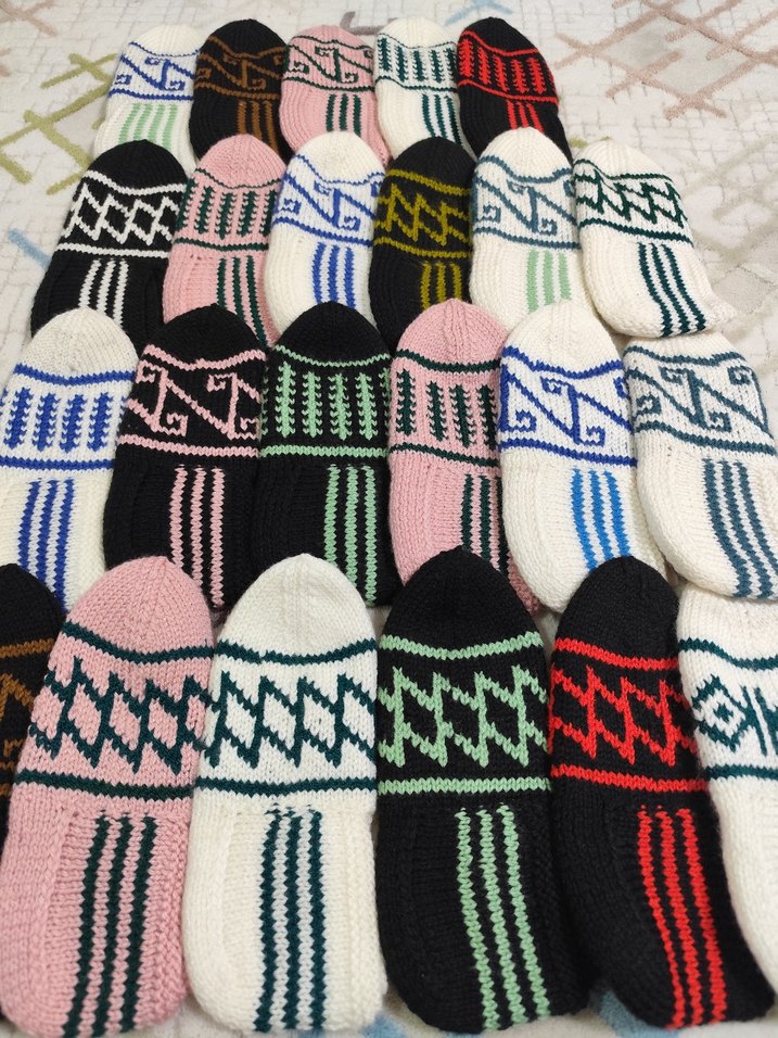 Renkli Desenli bayan çeyizlik patik - Görsel 4