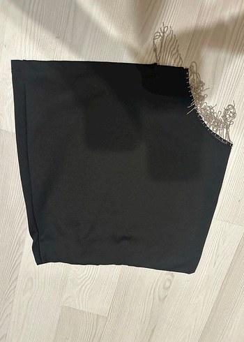 Drapeli Siyah Midi Kadın Mini Etek - Görsel 2