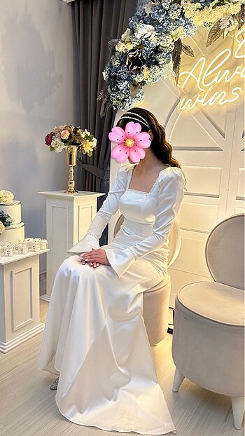 Beyaz söz nişan nikah elbisesi