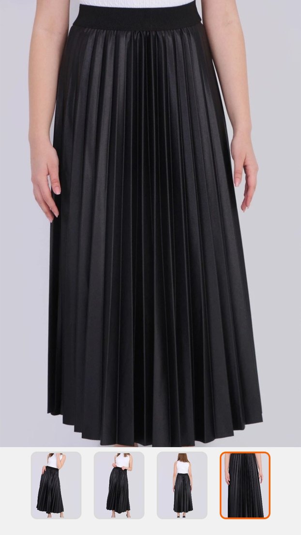 Siyah Piliseli Uzun Etek - Görsel 2