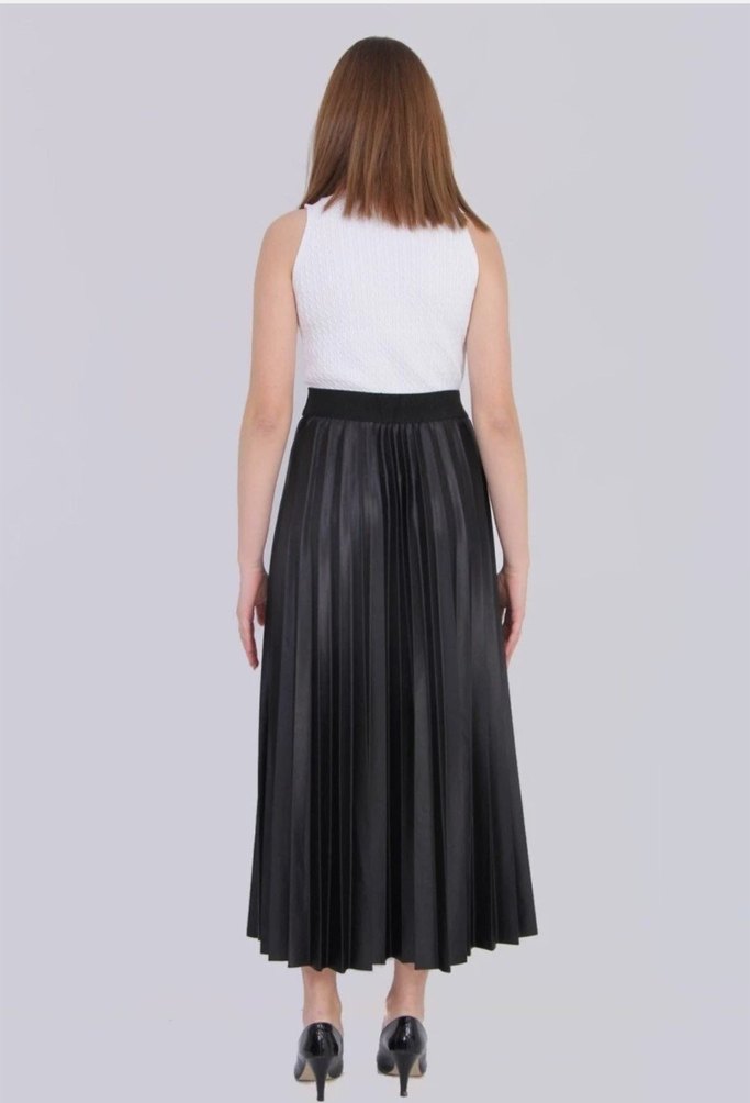 Siyah Piliseli Uzun Etek - Görsel 3