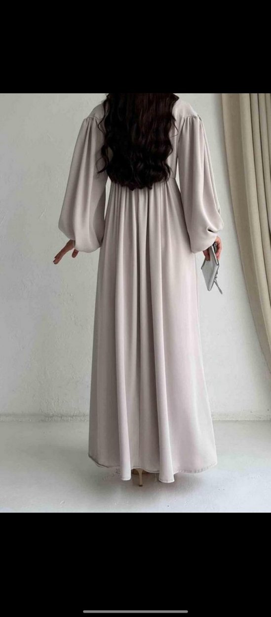 MEDİNE İPEĞİ KUMAŞI TESETTÜR ELBİSE - Görsel 2