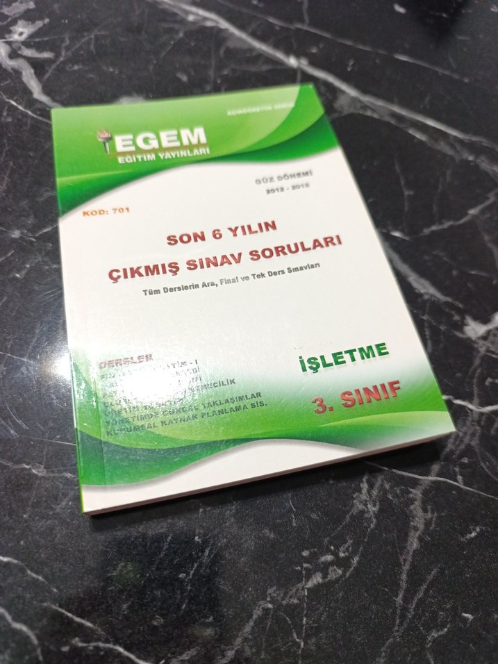 EGEM 3. Sınıf İşletme Son 6 Yıl Çıkmış Sorular - Görsel 2