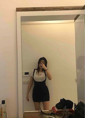 stradivarius siyah askılı elbise