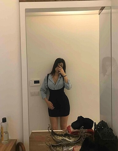 Stradivarius stradivarius siyah askılı elbise