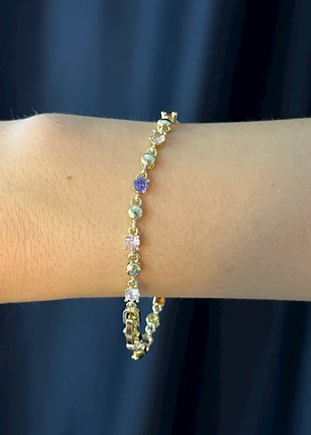 Diğer Gold Renkli Boncuklu Çelik Kadın Bileklik