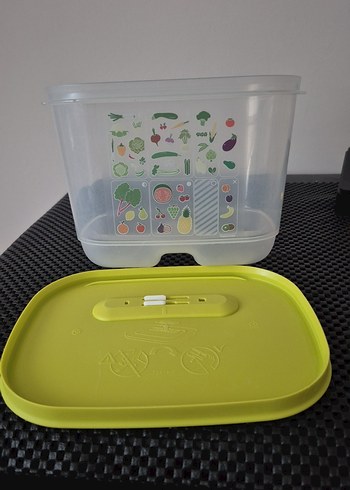  Beden Yeşil Kapaklı Plastik Saklama Kabı tupperware sera 1.8 lt