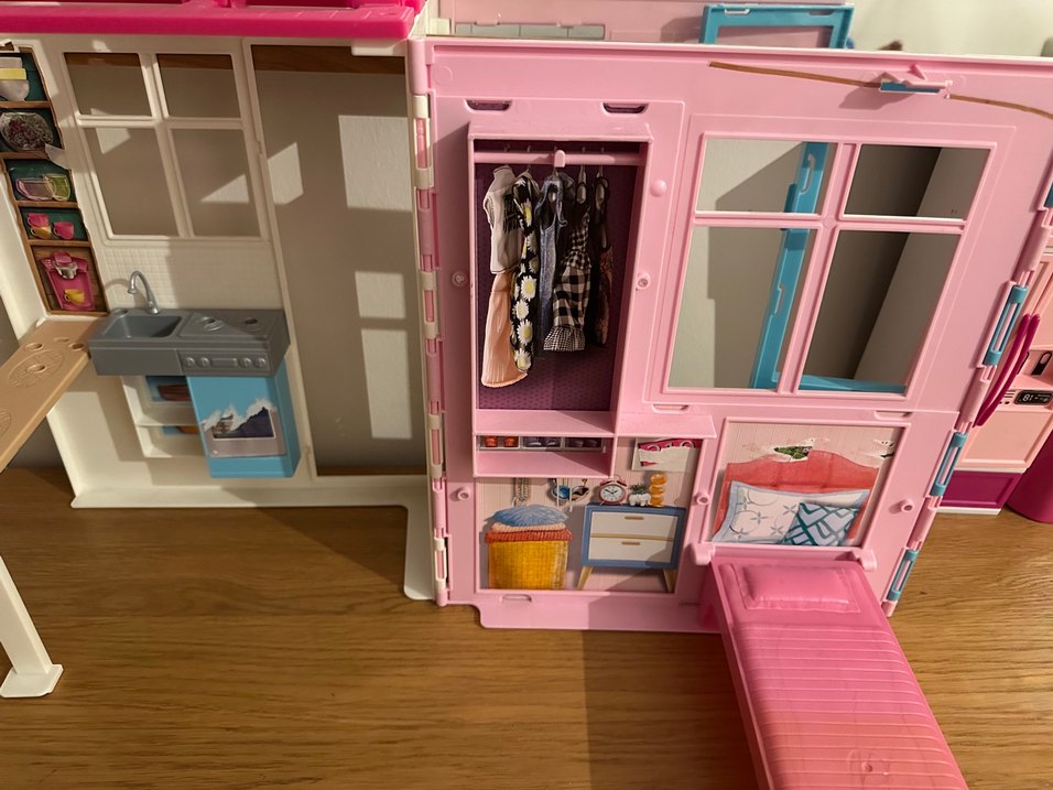 Koyu Pembe Çocuk Gardırop Oyuncak - Görsel 2