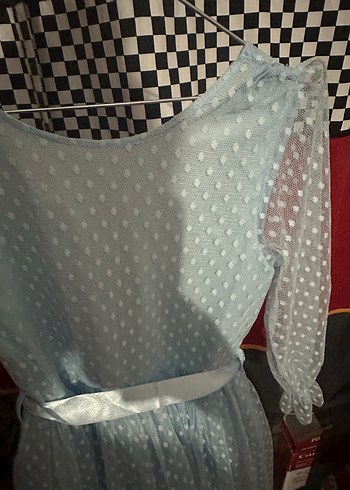 Mavi kız çocuk elbise - Görsel 3