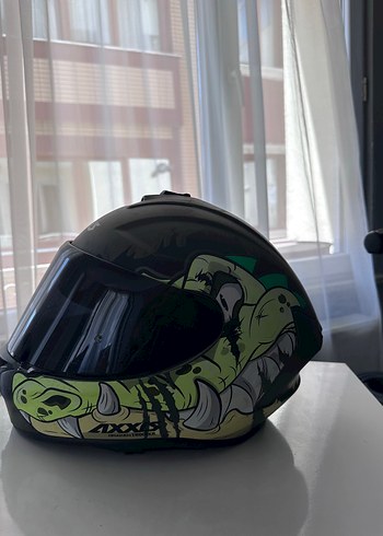 Diger Koyu Yeşil Desenli Seramik Motosiklet Kaskı - Görsel 2