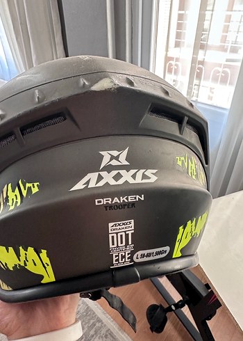 Diger Koyu Yeşil Desenli Seramik Motosiklet Kaskı - Görsel 5