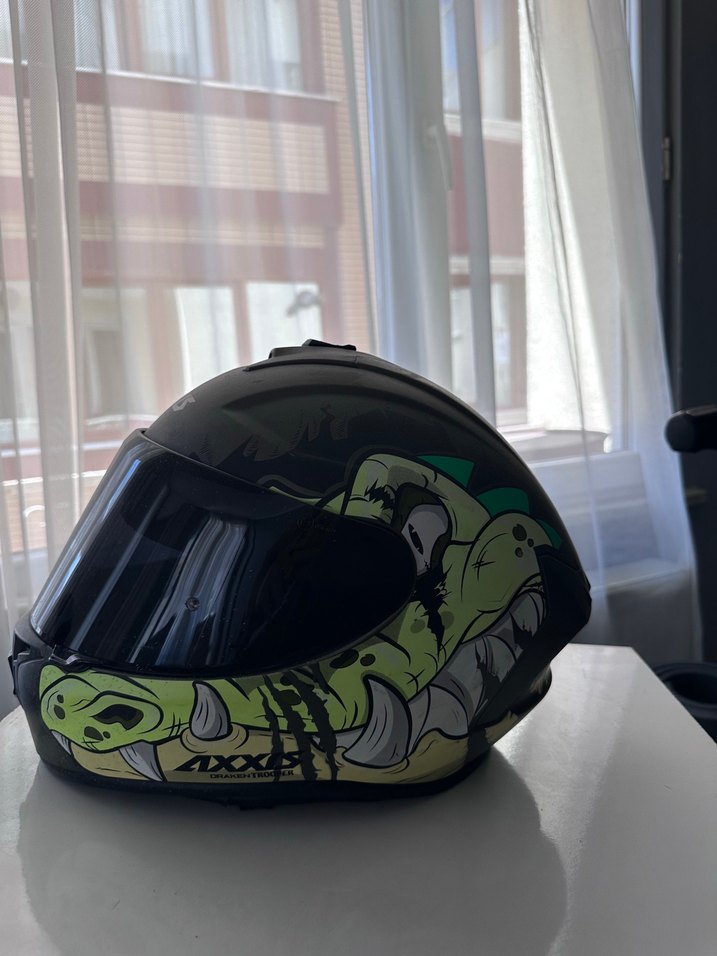 Diger Koyu Yeşil Desenli Seramik Motosiklet Kaskı - Görsel 2