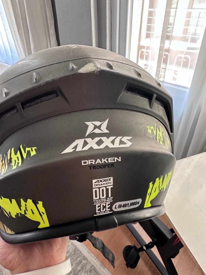 Diger Koyu Yeşil Desenli Seramik Motosiklet Kaskı - Görsel 5