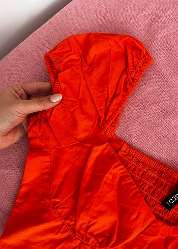 H&M Kırmızı Crop Bluz S/M - Görsel 3