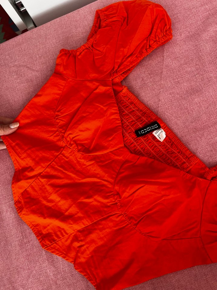 H&M Kırmızı Crop Bluz  S/M - Görsel 4