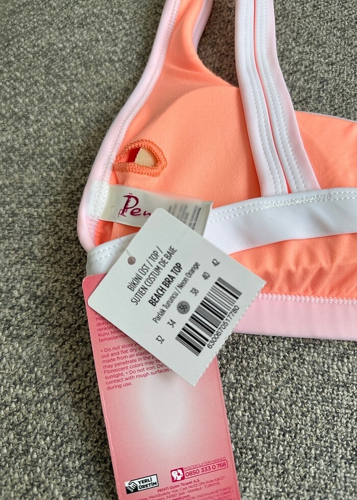 Penti Turuncu Dokulu Bikini Üstü- 36 beden- Yeni&Etiketli - Görsel 3