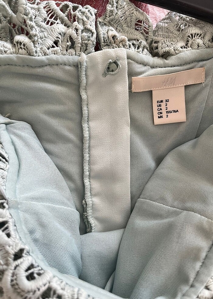 H&M Fırfırlı Dantel Midi Boy Elbise-32 Beden - Görsel 2