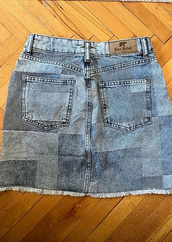 Gri Denim Mini Etek- BadBear - Görsel 3