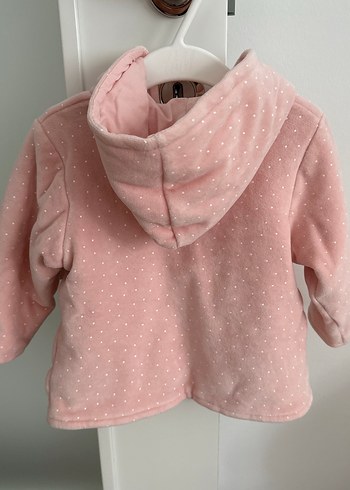 Puantiyeli Pembe Kız Çocuk Düğmeli Mont Miny Center - Görsel 4