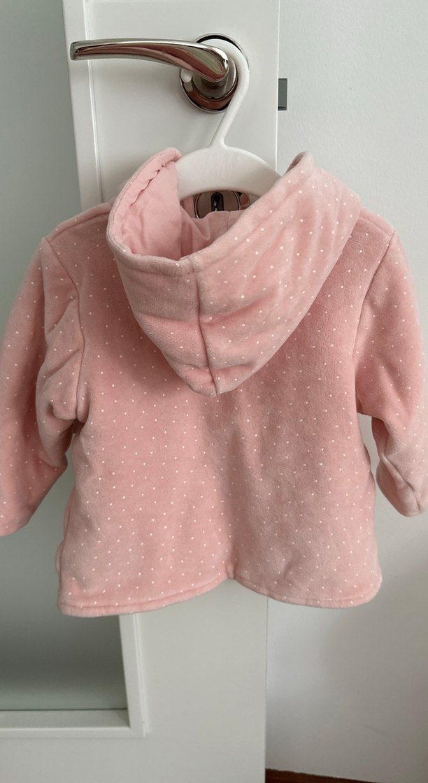 Puantiyeli Pembe Kız Çocuk Düğmeli Mont Miny Center - Görsel 4