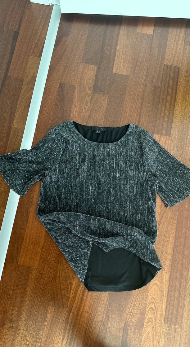 Siyah Simli Kadın Şık Bluz - S beden - Görsel 4