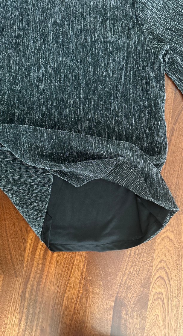 Siyah Simli Kadın Şık Bluz - S beden - Görsel 3