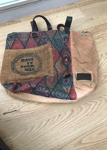 Bohem vintage görünümlü Baskılı Kumaş Kadın Çantası