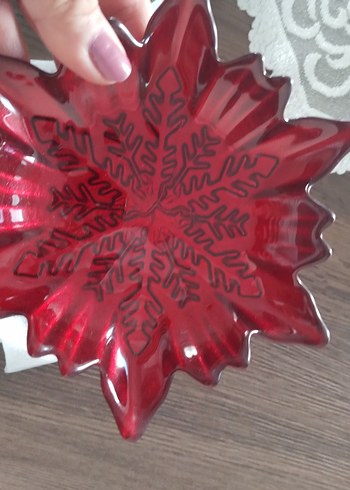 Kırmızı Çiçek Desenli Tabak Seti - Görsel 5