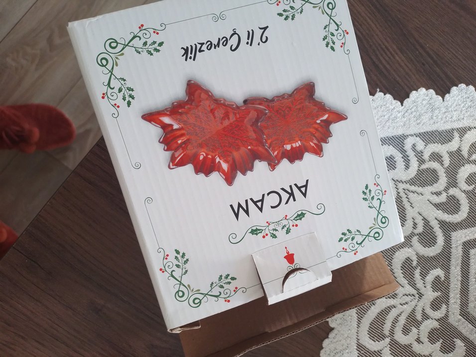 Kırmızı Çiçek Desenli Tabak Seti - Görsel 2