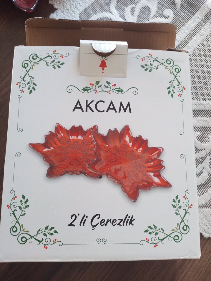 Kırmızı Çiçek Desenli Tabak Seti - Görsel 3