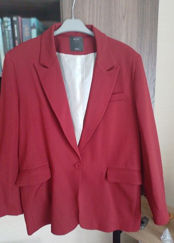 Kırmızı Düğmeli Kadın Blazer Ceket - Görsel 2