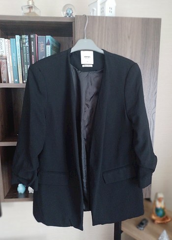 Siyah Kadın Düğmeli Ofis Blazeri - Görsel 2