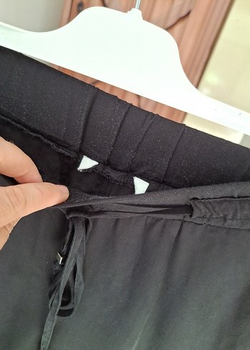 m Beden siyah Renk Siyah Bol Kesim Kemerli Kadın Kumaş Pantolon