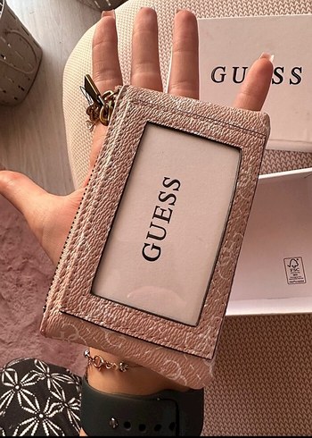 Deri Pembe Baskılı Fermuarlı Kadın Cüzdanı