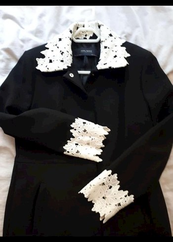 Düğmeli Siyah Midi Kadın Blazer - Görsel 9