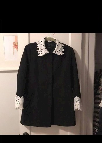 Düğmeli Siyah Midi Kadın Blazer - Görsel 4