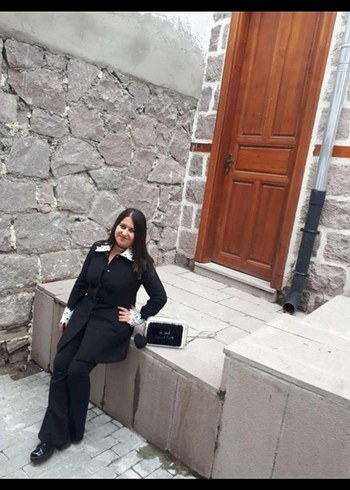 Düğmeli Siyah Midi Kadın Blazer - Görsel 7