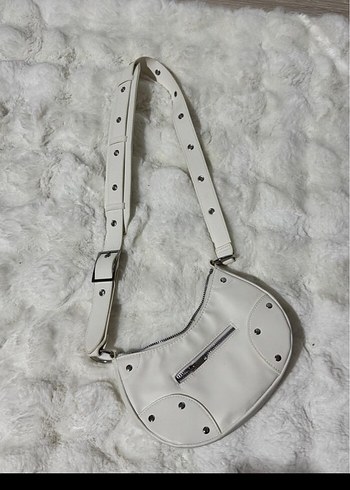 Minimalist Beyaz Deri Tokalı Kadın Çanta - Görsel 6