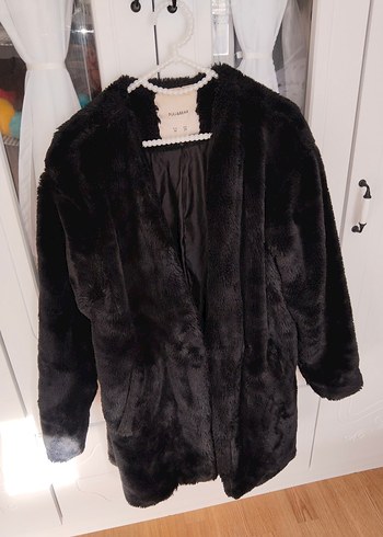 Pull and Bear Kürk Detaylı Midi Kaban - Görsel 2