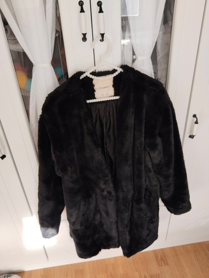 Pull and Bear Kürk Detaylı Midi Kaban - Görsel 3