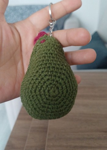 Renkli Örgü Avokado Anahtarlık - Görsel 2