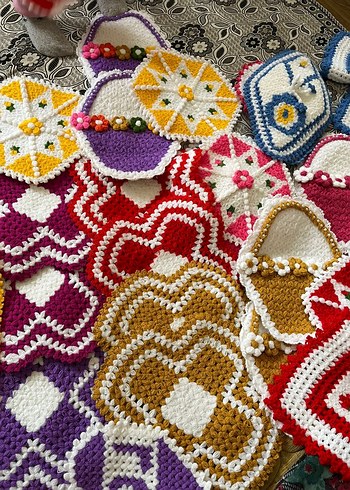 Renkli El Örgüsü Banyo Süngeri Seti - Görsel 2