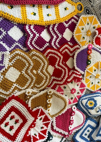 Renkli El Örgüsü Banyo Süngeri Seti - Görsel 3